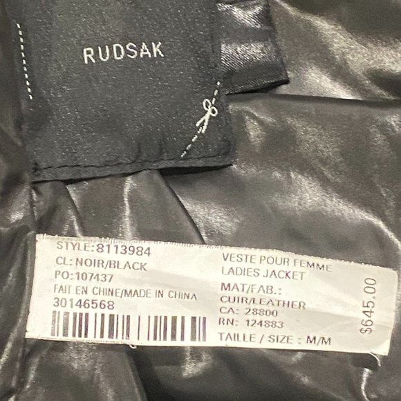 Rudsak Genuine Leather Motorcycle Style Lady Jacket - Picture 8 of 8